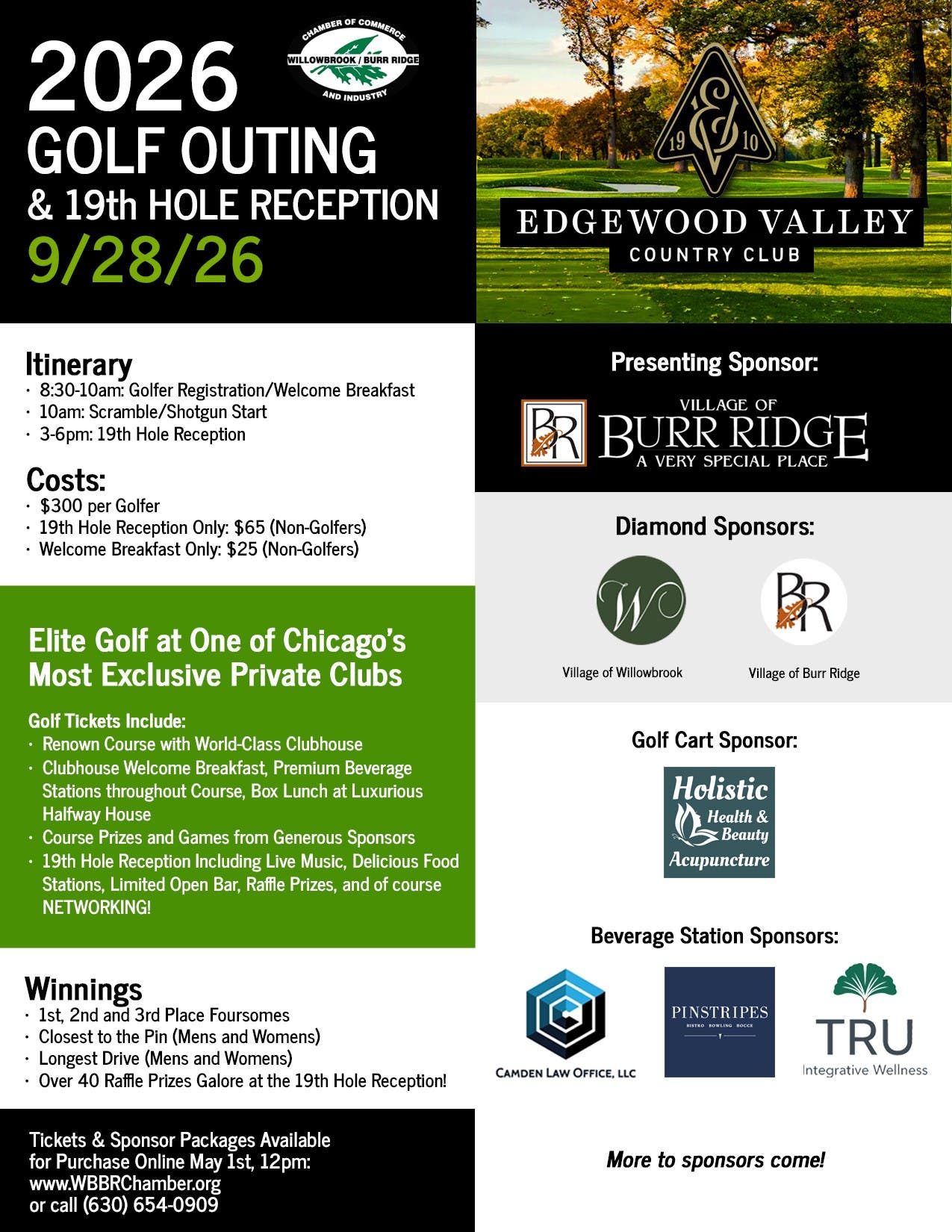 2026 Golf Outing & 19th Hole Reception