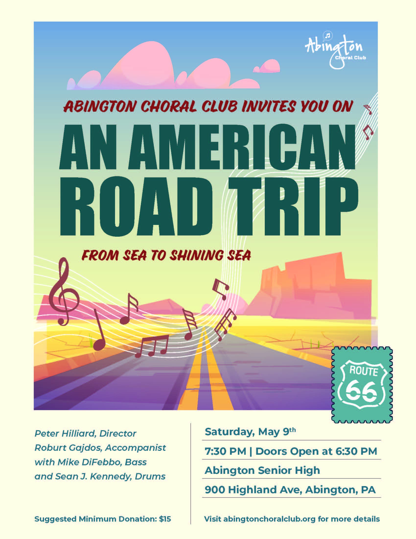 Abington Choral Club Spring Concert “American Road Trip - From Sea to Shining Sea”