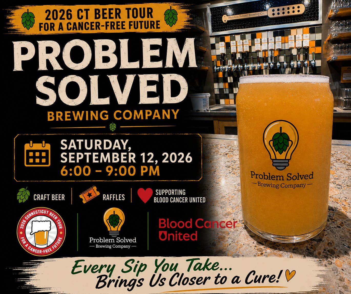 🍺 CT Beer Tour for a Cancer-Free Future at Problem Solved Brewing Company!
