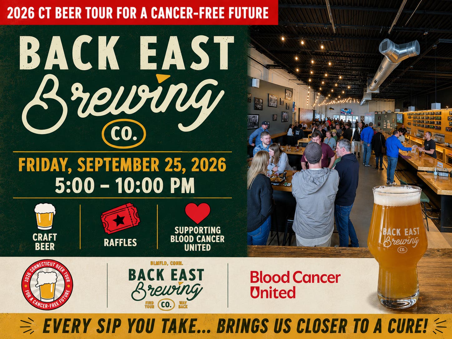2026 CT Beer Tour for a Cancer-Free Future at Back East Brewing Co.