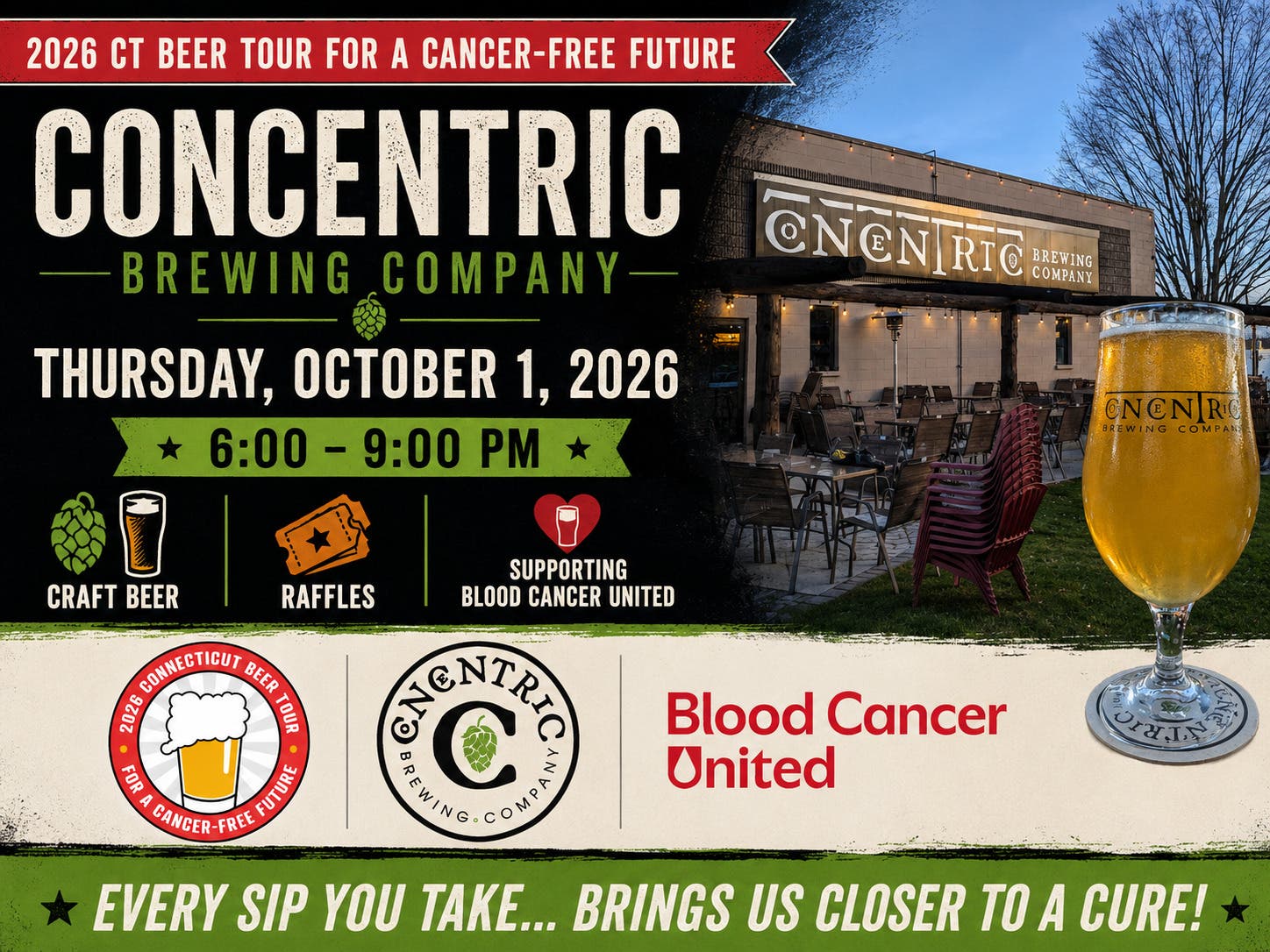 2026 CT Beer Tour for a Cancer-Free Future at Concentric Brewing Co.