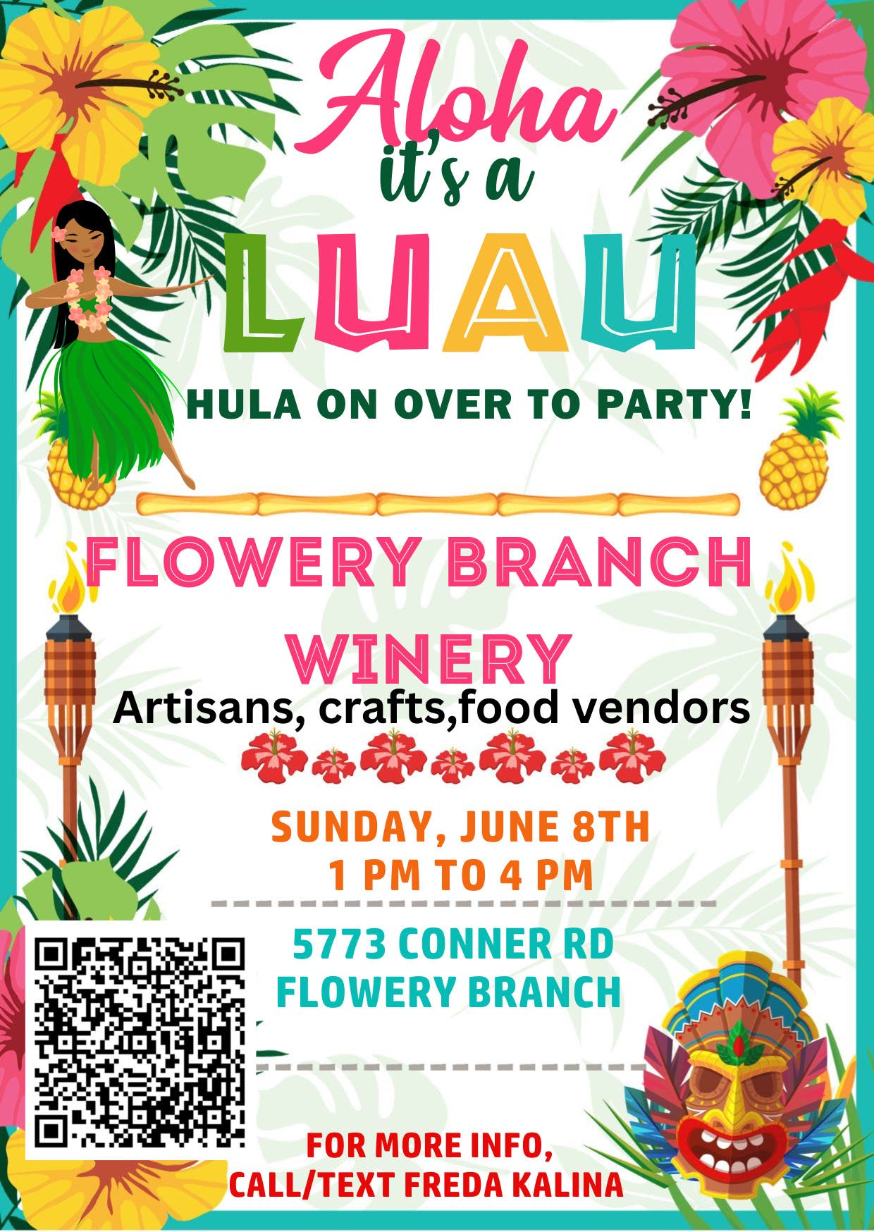 Summer Luau and Sipping Wine 