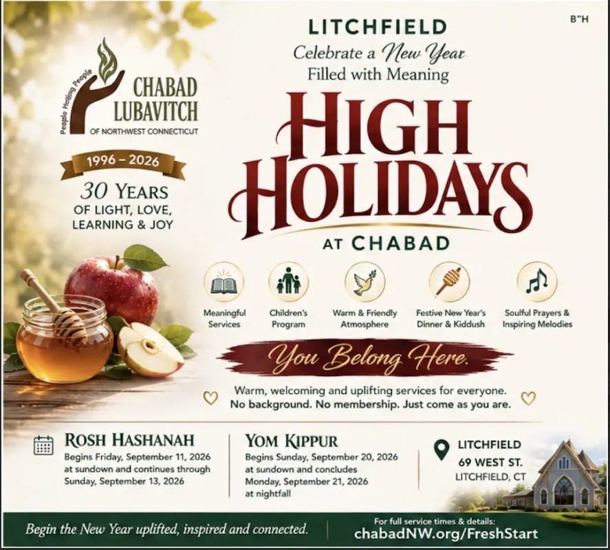High Holidays in Litchfield: No Membership Required, Everyone Welcome