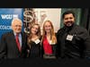 Former Colorado Governor Roy Romer and the Roy Romer Opportunity Scholarship recipients, Kaitlyn Heaton (cybersecurity), Madelyn Smith (business administration), and Alonzo Garcia (cybersecurity)
