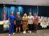 Pictured (l-r) are Ann Cullinan and Kathy Kelsey Past President (Hamden 2224 Veterans Committee co-chairs), Donna Doris - VA Women's Program Director, Kellie Smullen - VA Staff, and Dr. Mutka Dhond.