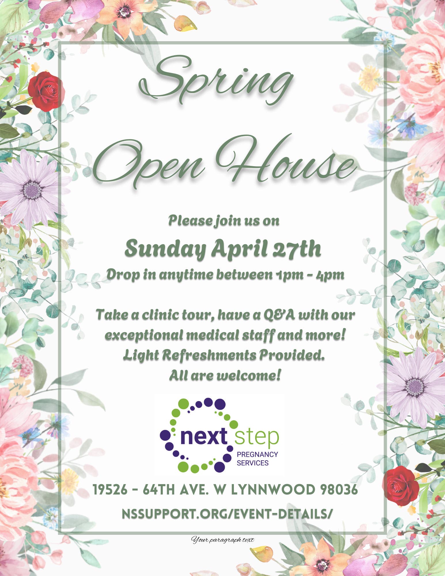 Community Open House at Next Step Pregnancy Services