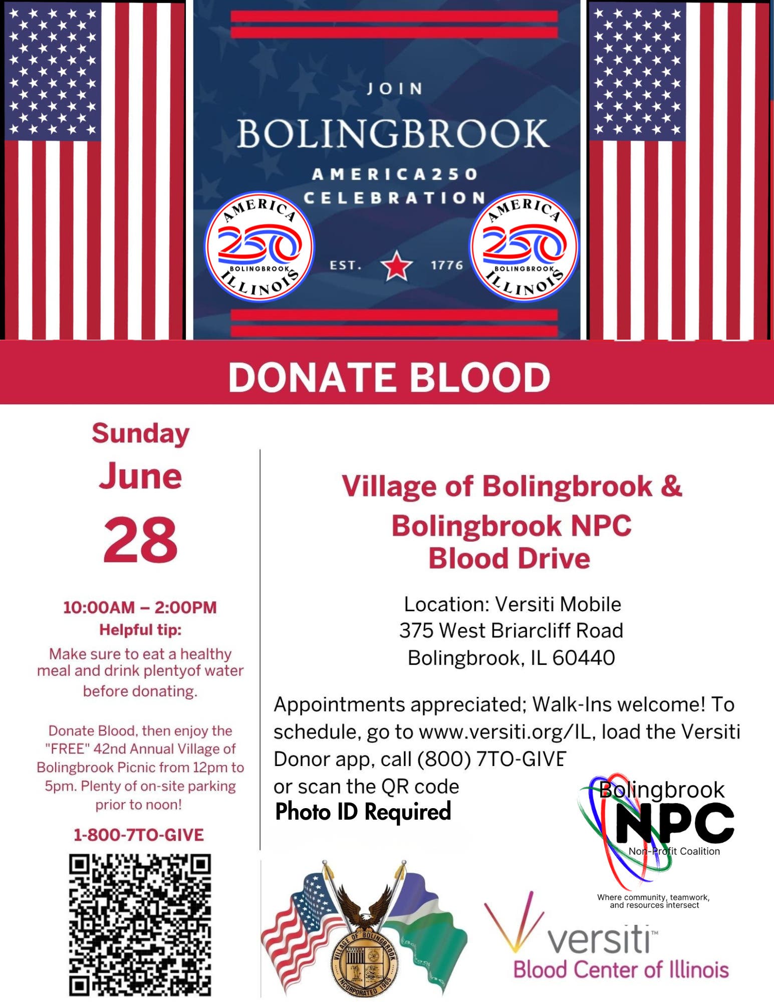 Village of Bolingbrook & NPC Community Blood Drive