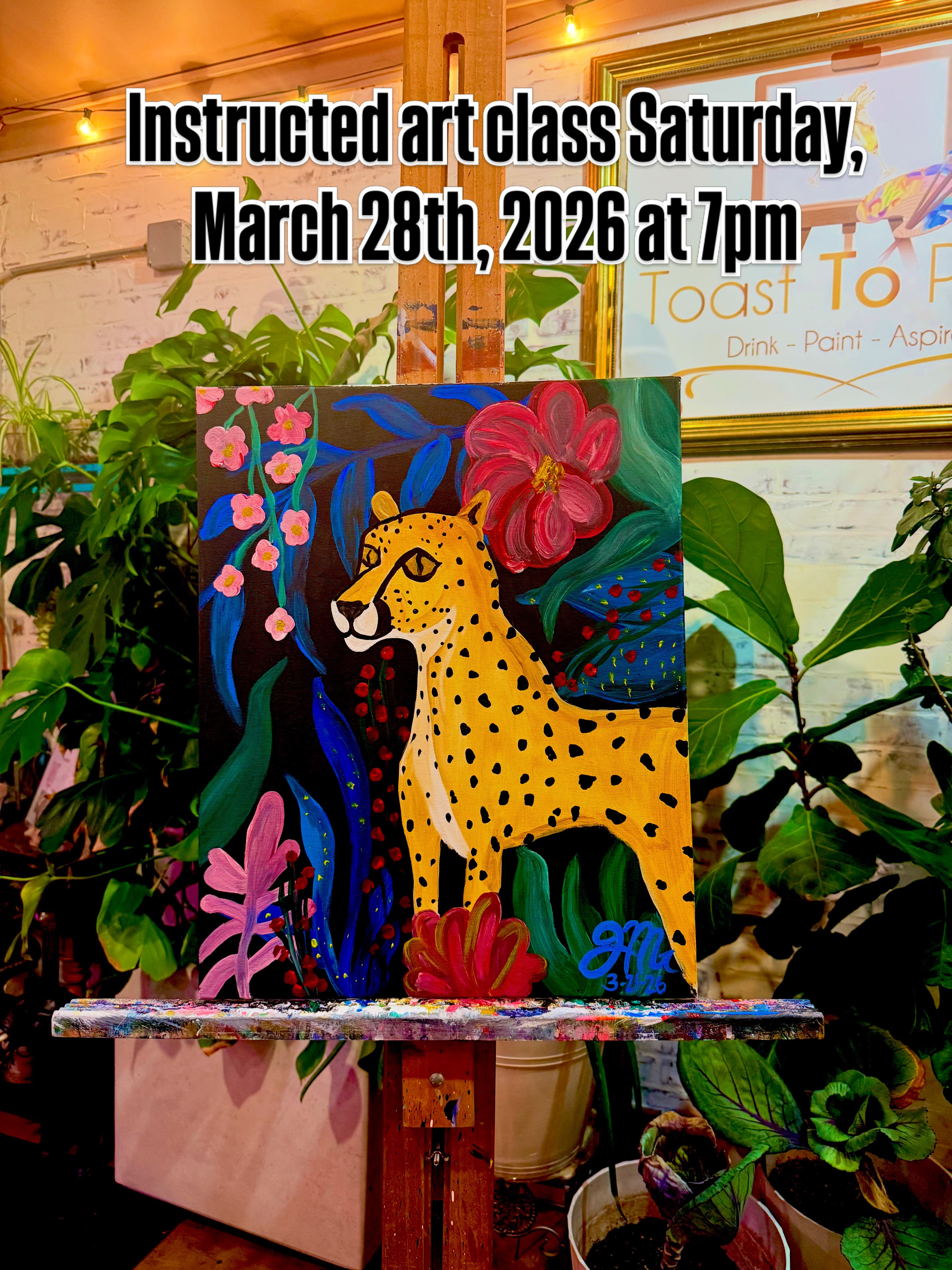 “In the Jungle” Instructed Art Class tonight 🎨