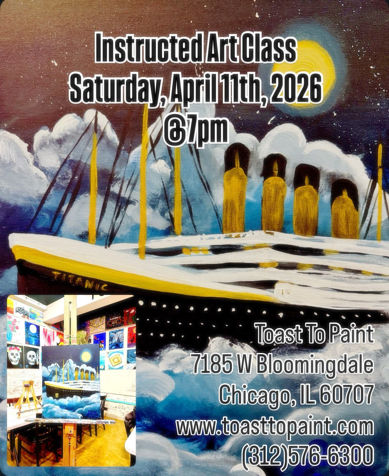 Titanic Sip and Paint Art Class 