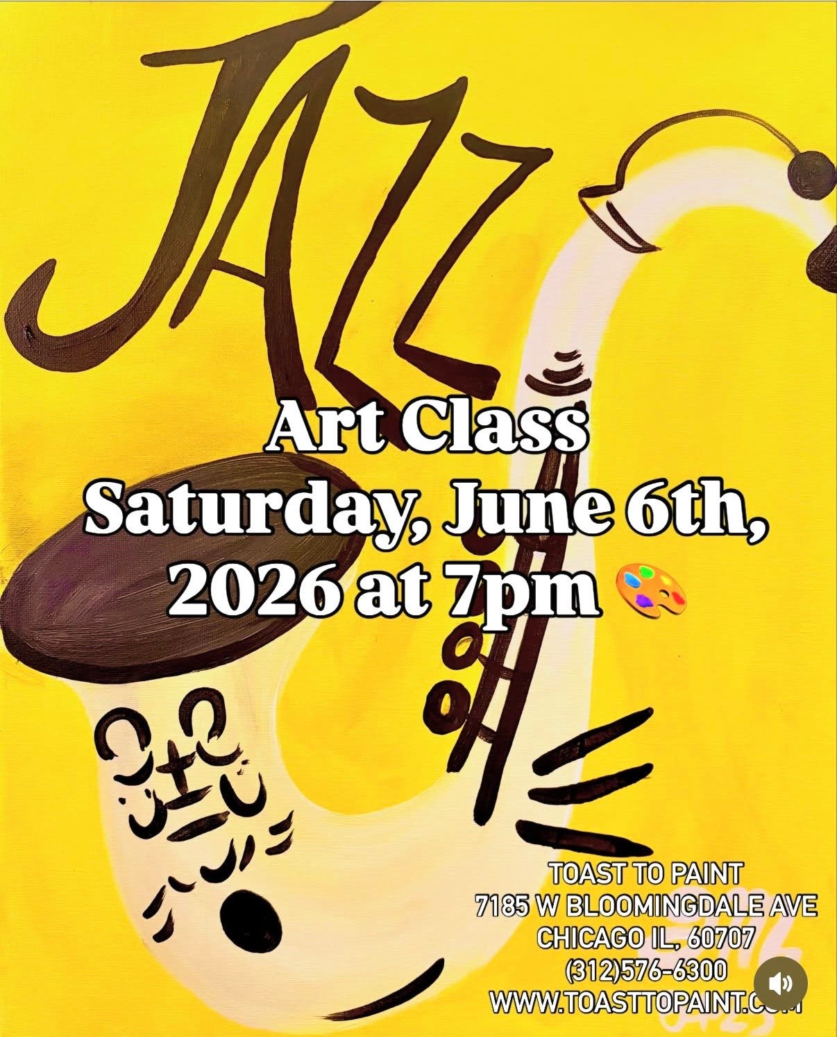 A “Jazz” Night Sip and Paint Art Class 🖌️