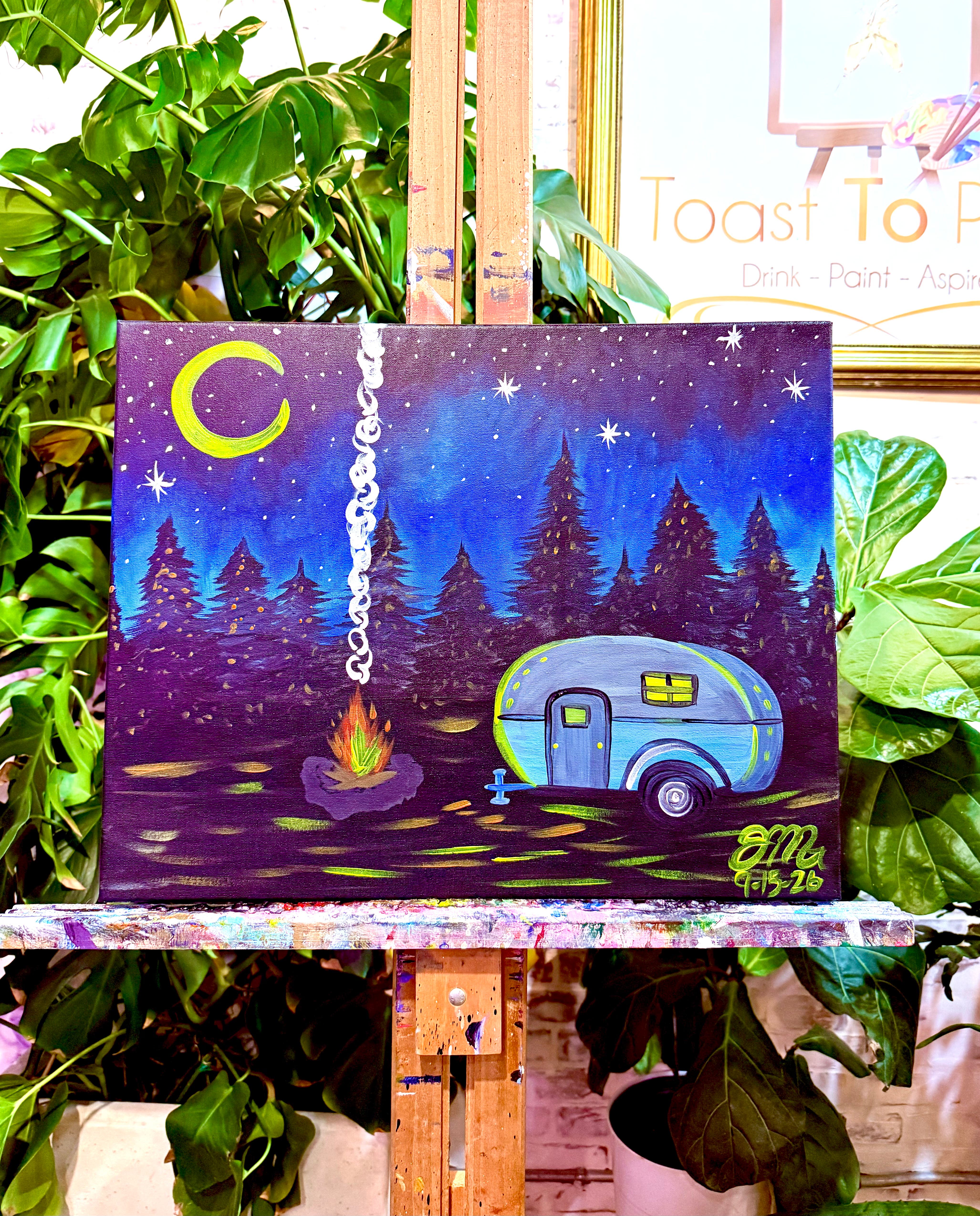 Sip and Paint Art Class Today at 7pm 🎨🥂