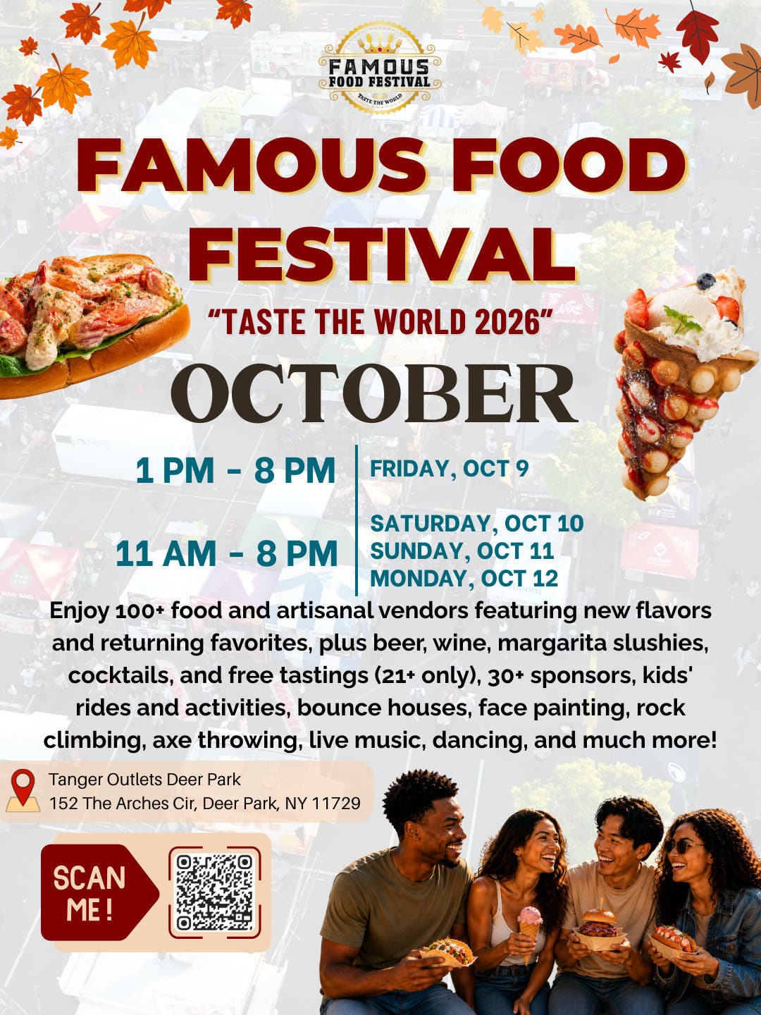 Famous Food Festival 2026 - Columbus Day Weekend at Tanger Outlets Deer Park, NY