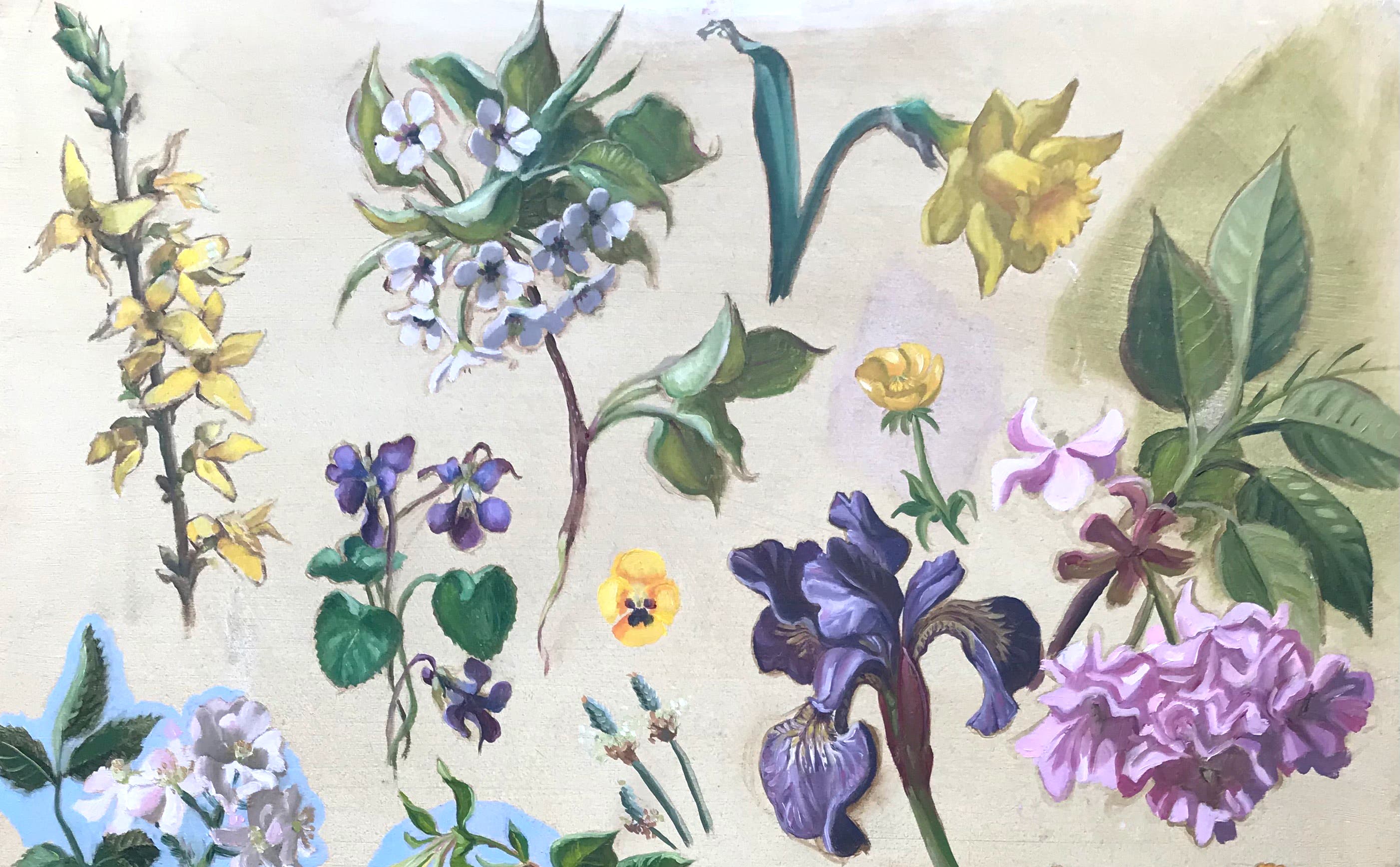 The Atelier is offering a May Day workshop:  “Paint a Garden of Flowers” with Pam Best on May 9th