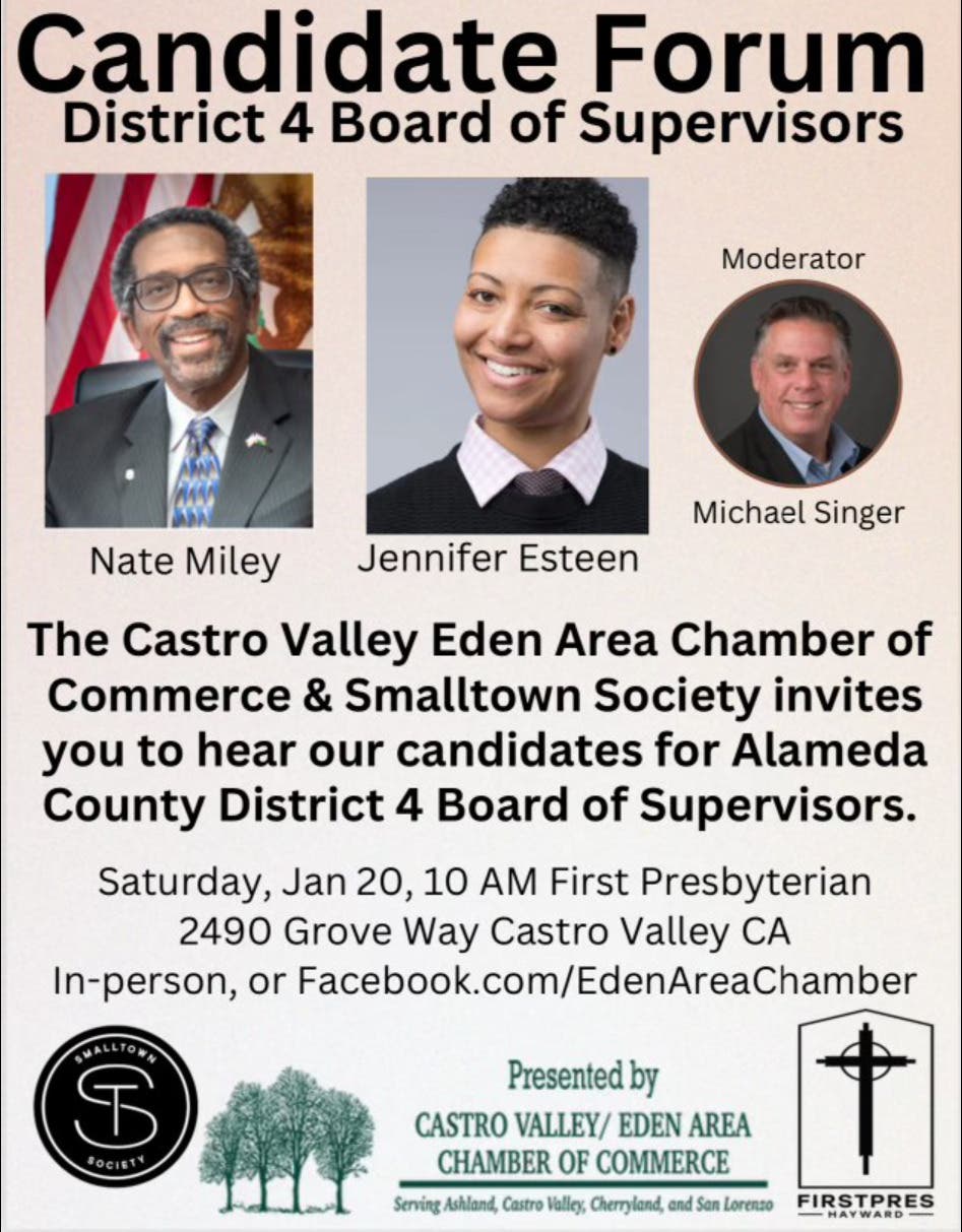 Jan 20 | District 4 Board of Supervisors: Candidate Forum | Castro Valley,  CA Patch