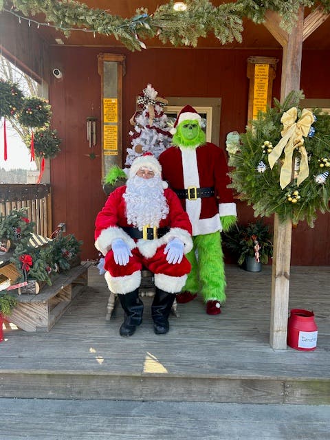 Santa and The Grinch will be at Trombly Gardens