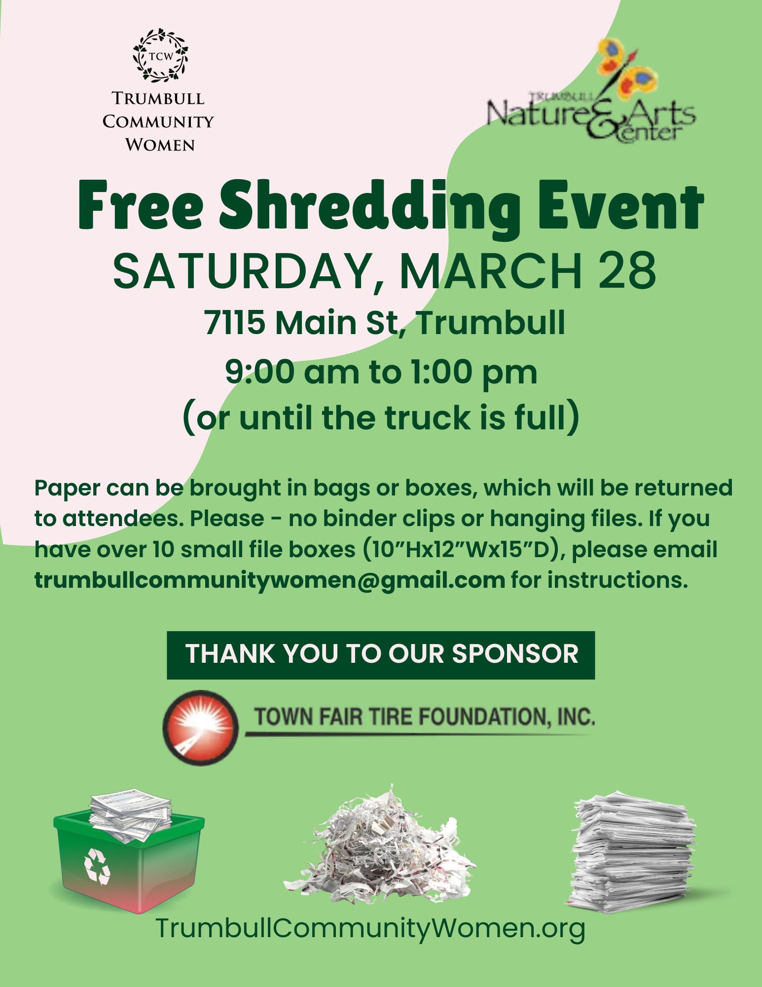 Free Community Shredding Event Hosted by Trumbull Community Women