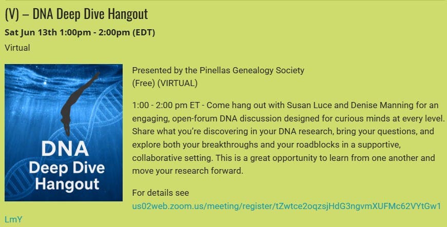 GENEALOGY - DNA Deep Dive Hangout