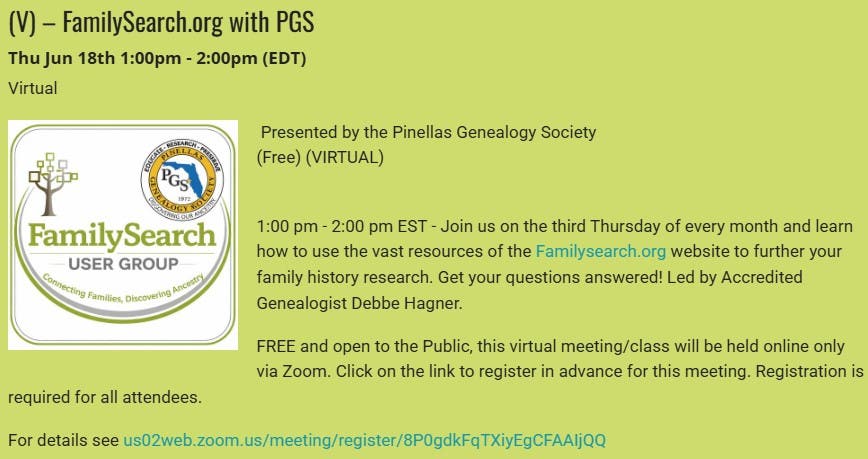 GENEALOGY - FamilySearch.org SIG