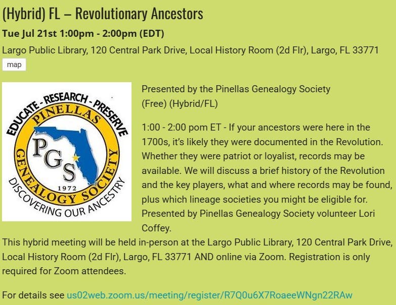 GENEALOGY - Revolutionary Ancestors