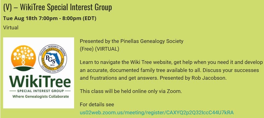 GENEALOGY - WikiTree Special Interest Group