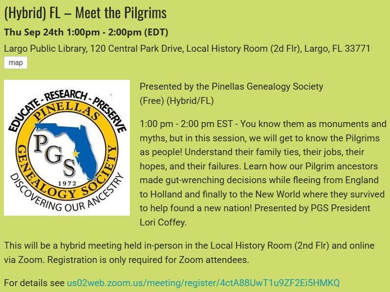 GENEALOGY - Meet the Pilgrims