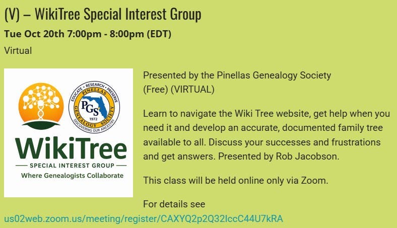 GENEALOGY - WikiTree Special Interest Group