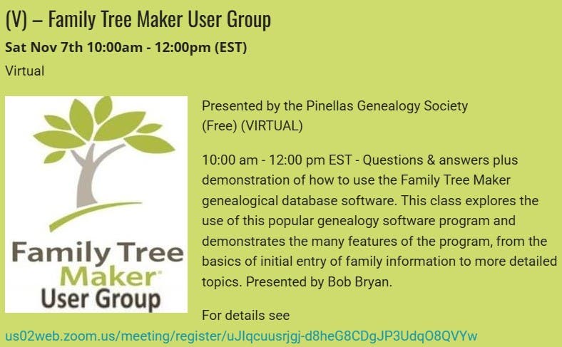 GENEALOGY - Family Tree Maker User Group