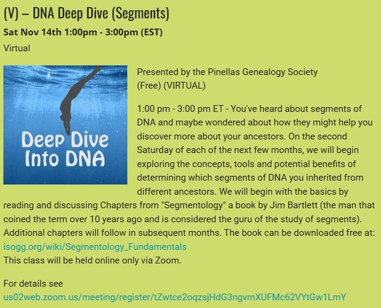 GENEALOGY - (v) - DNA Deep Dive (segments)