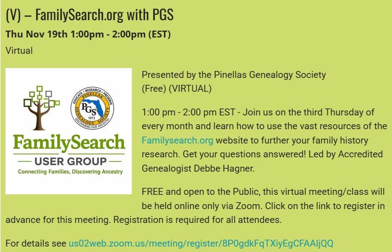 GENEALOGY - FamilySearch.org User Group