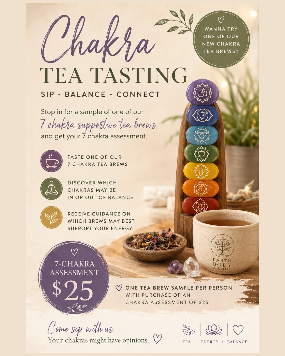 Chakra Tea Tasting & Chakra Check In