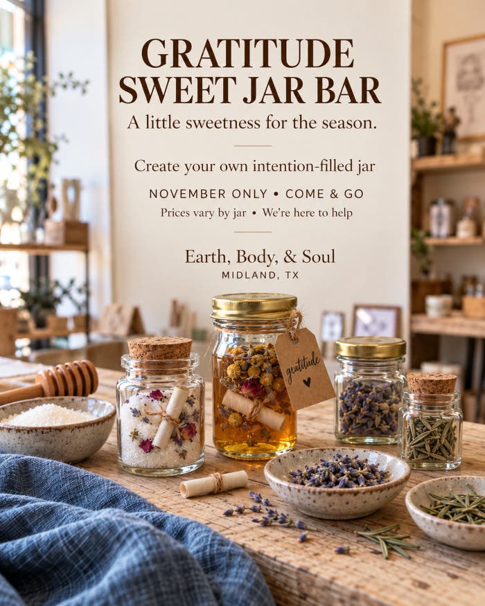 Gratitude Sweet Jar Bar - All month long!