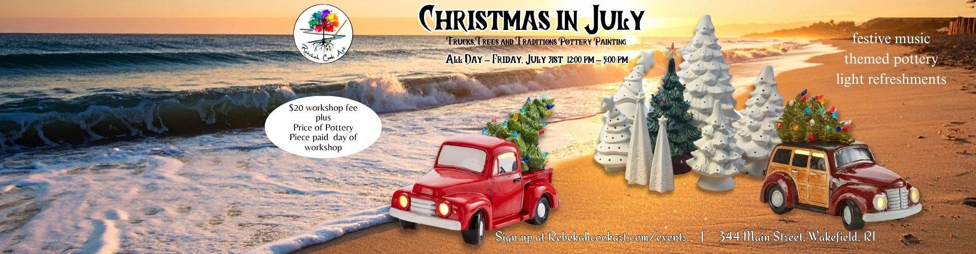 Christmas in July Pottery Painting at Rebekah Cook Art