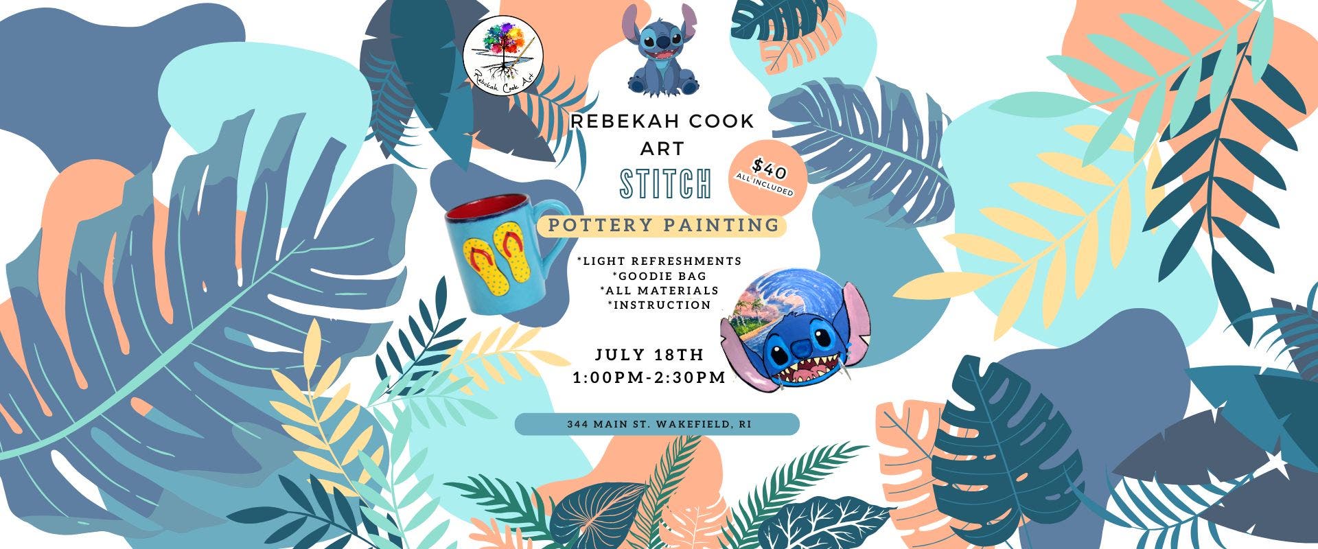 Stitch Pottery Painting at Rebekah Cook Art