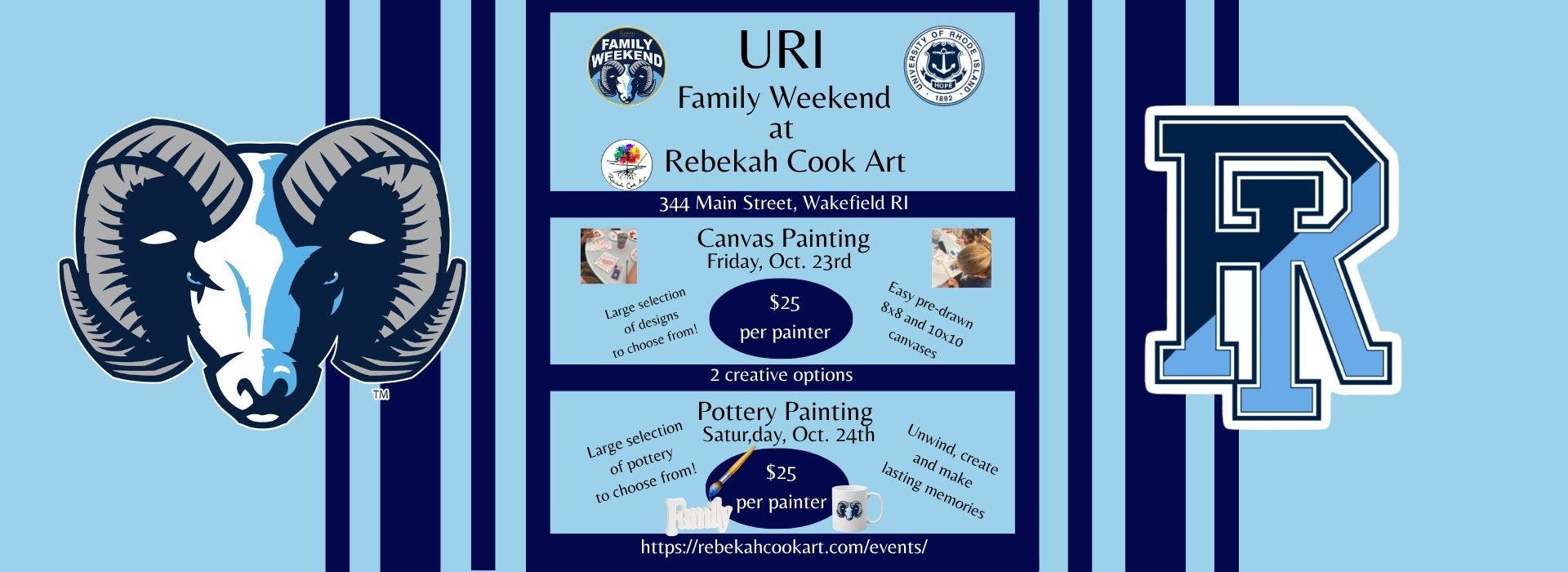 URI Family Weekend Pottery Painting at Rebekah Cook Art