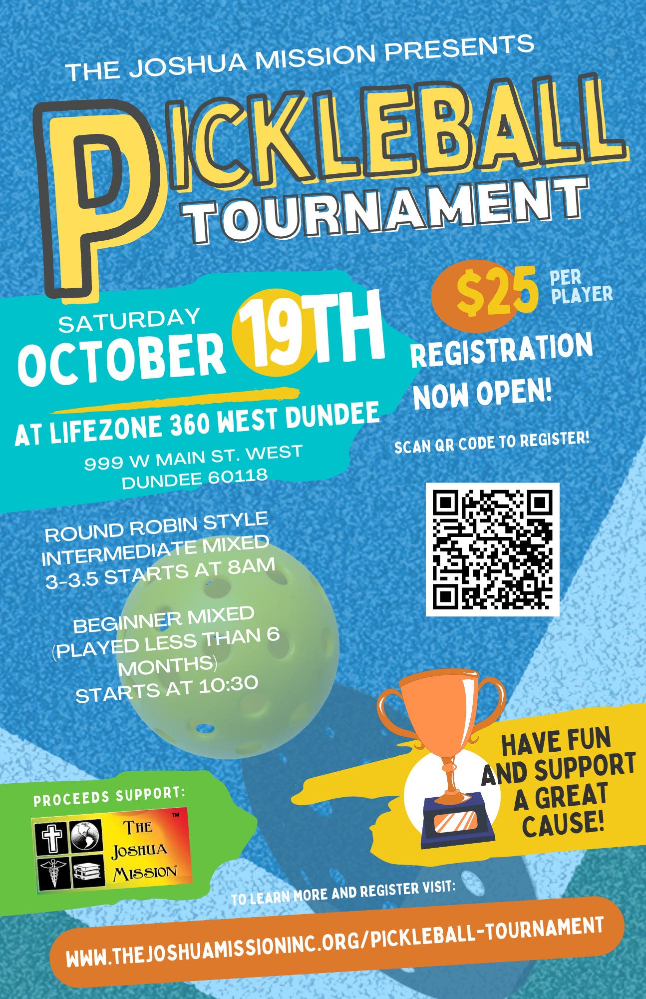 Oct 19 | Pickleball Tournament - The Joshua Mission Charity Event ...