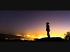 Light pollution under the night sky