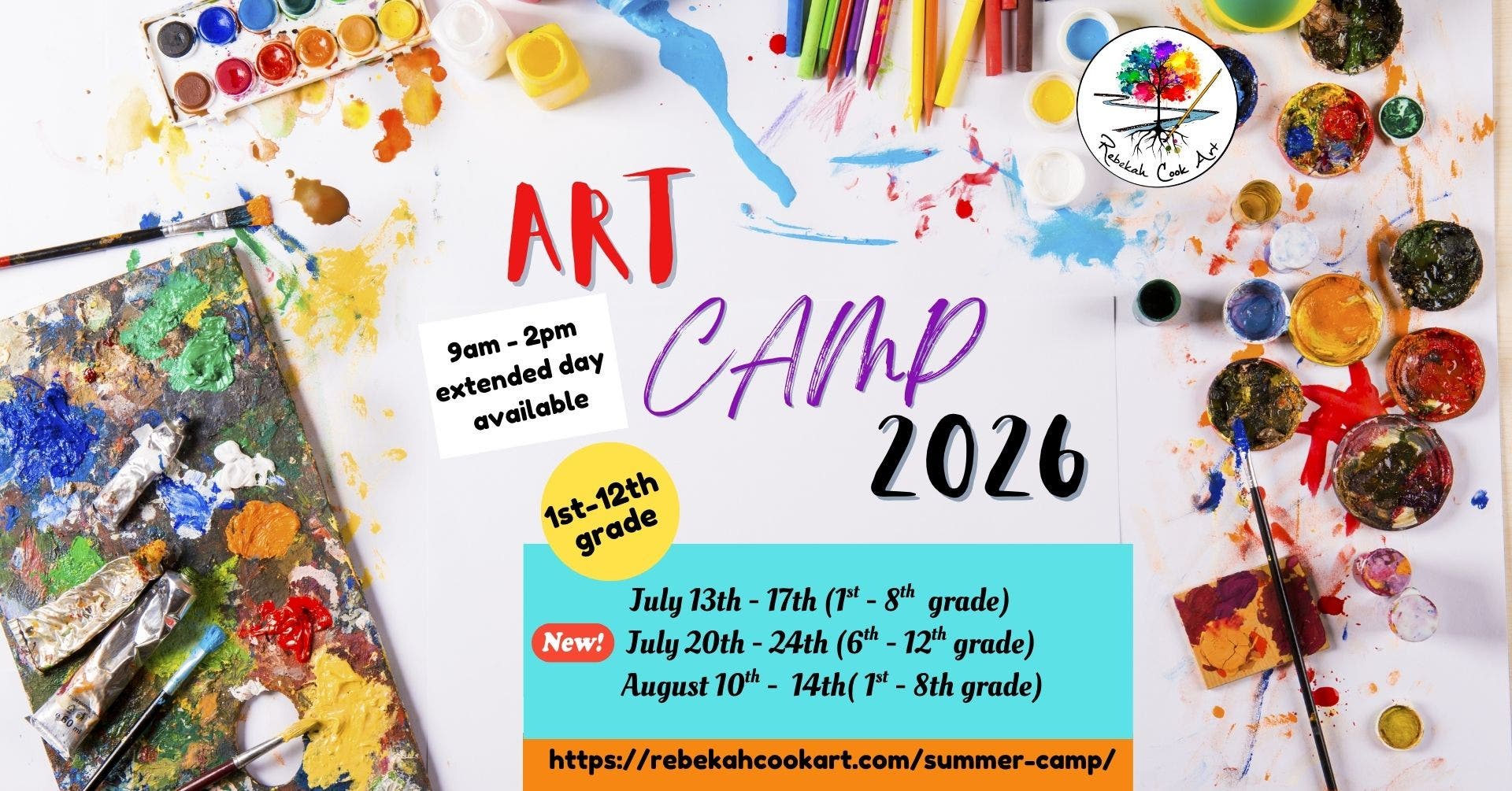 Art Camp at Rebekah Cook Art - Register Now - Space is limited