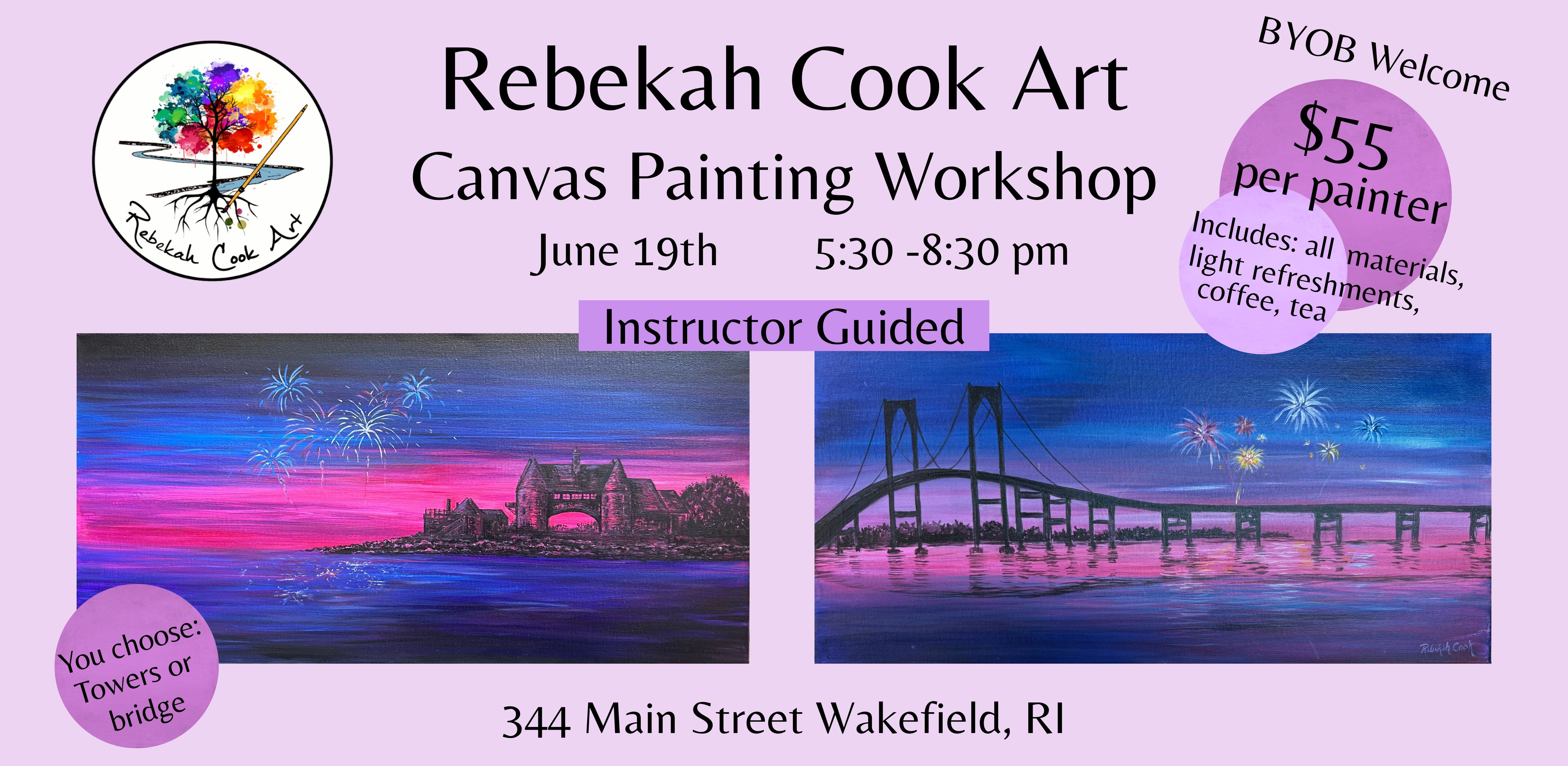Canvas Paint Event at Rebekah Cook Art