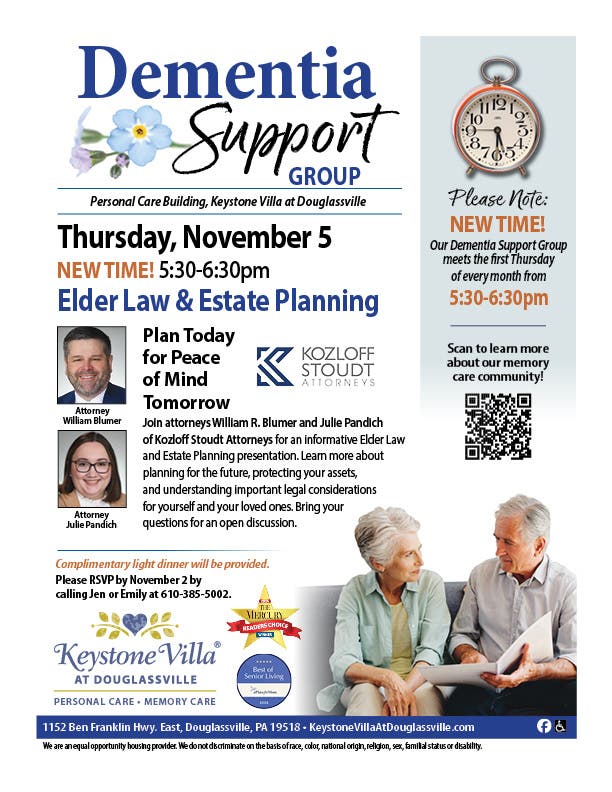 Dementia Support Group: Elder Law & Estate Planning
