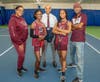 (L-R) Southland College Prep Assistant Tennis Coach Dr. Robyn Jackson, Kennedi Baity, Athletic Director Justin J. Johnson, Alyssa Meeky and Tennis Head Coach Lavell Meeky celebrate Baity and Meeky advancing to the state finals.