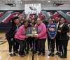 The Southland Dancing Lady Eagles celebrate their Class 1A sectional championship in competitive dance.