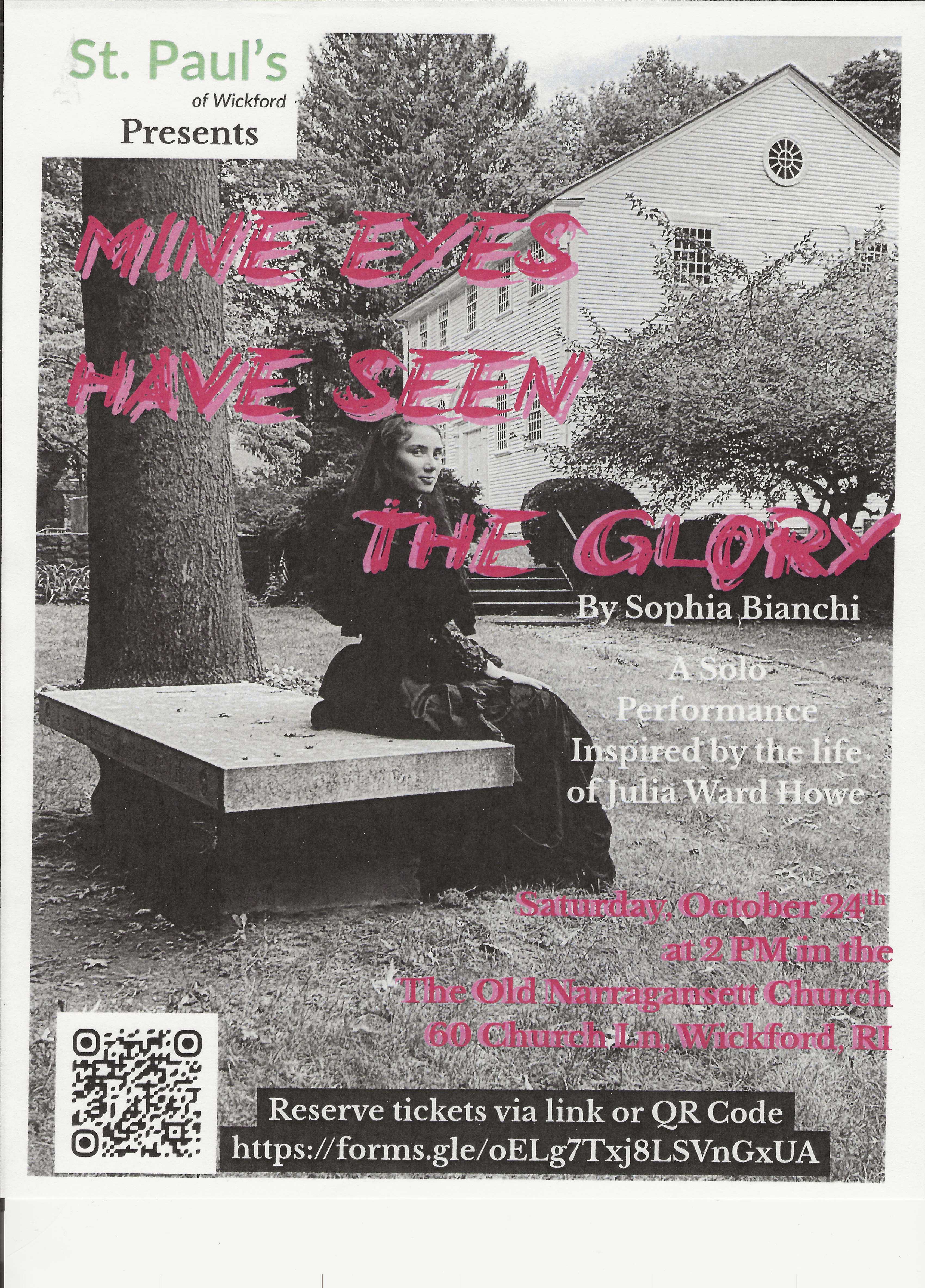 World Premiere of Sofia Bianchi's: Mine Eyes Have Seen the Glory 
