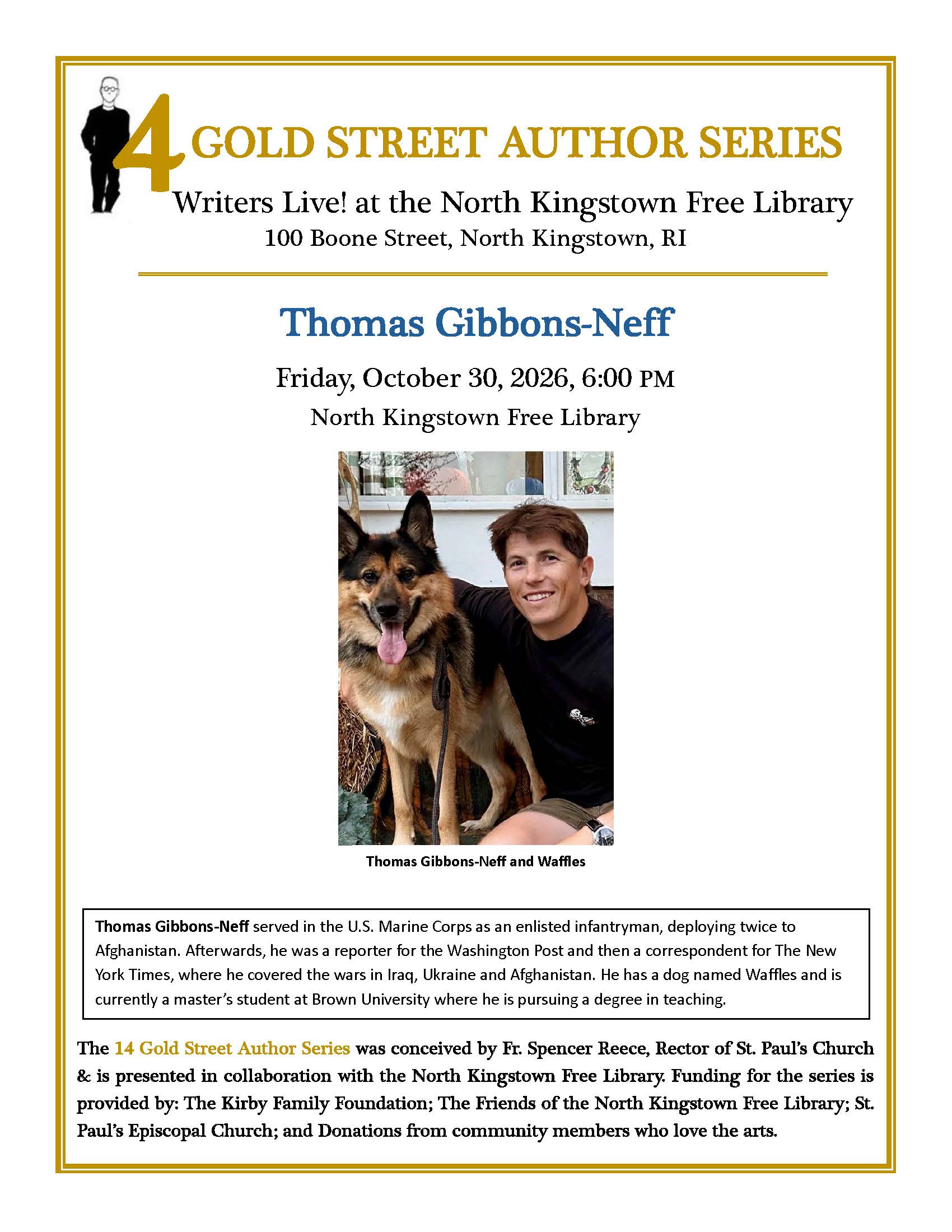The 14 Gold Street Author Series welcomes Thomas Gibbons-Neff 