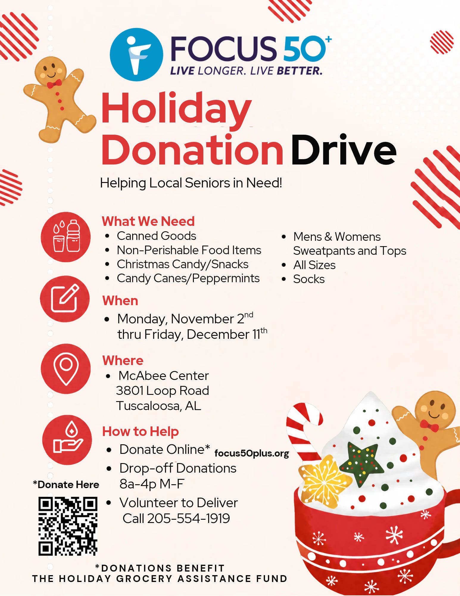 FOCUS 50+ Holiday Donation Drive