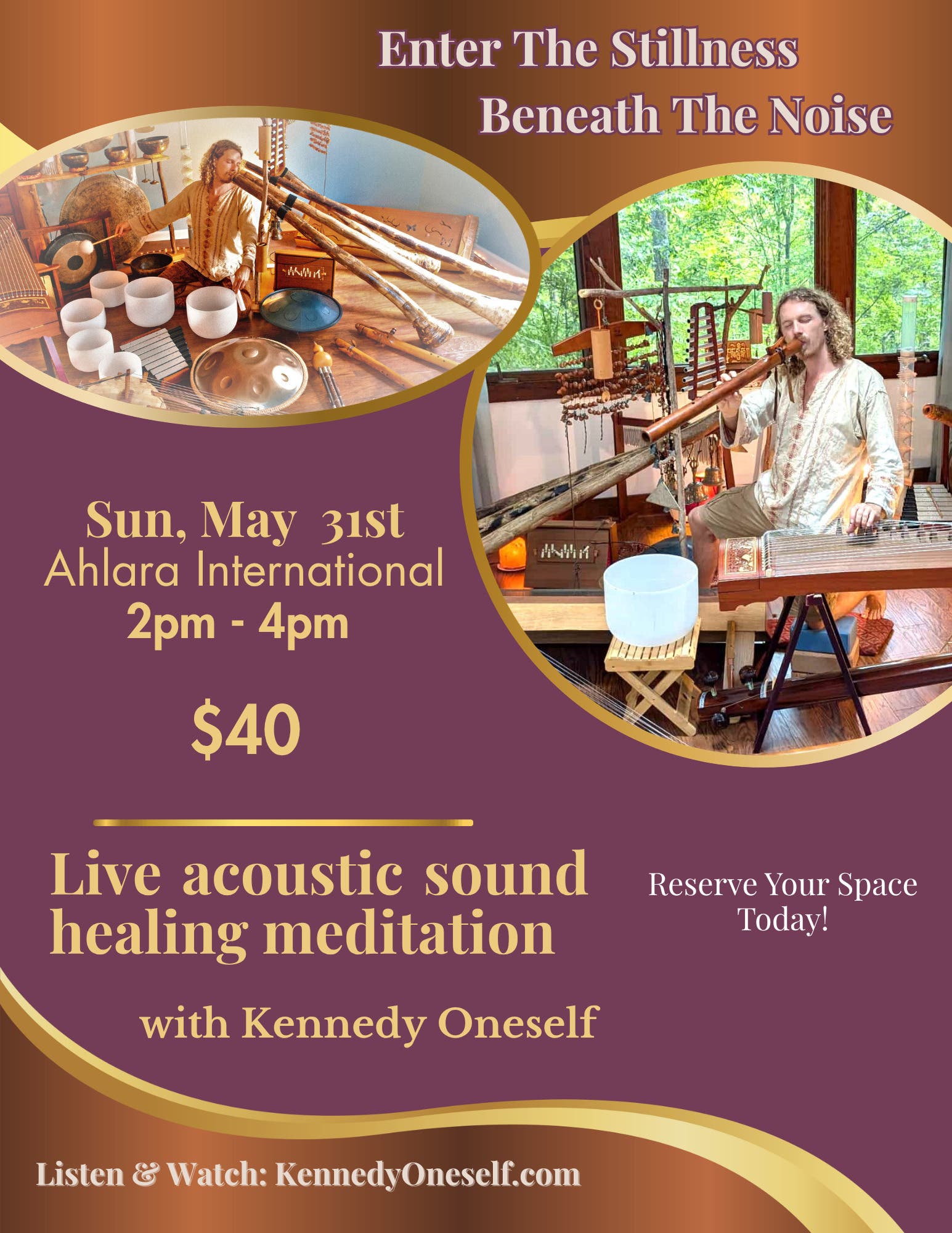 Enter the Stillness Beneath the Noise Live Acoustic Sound Healing Meditation with Kennedy Oneself