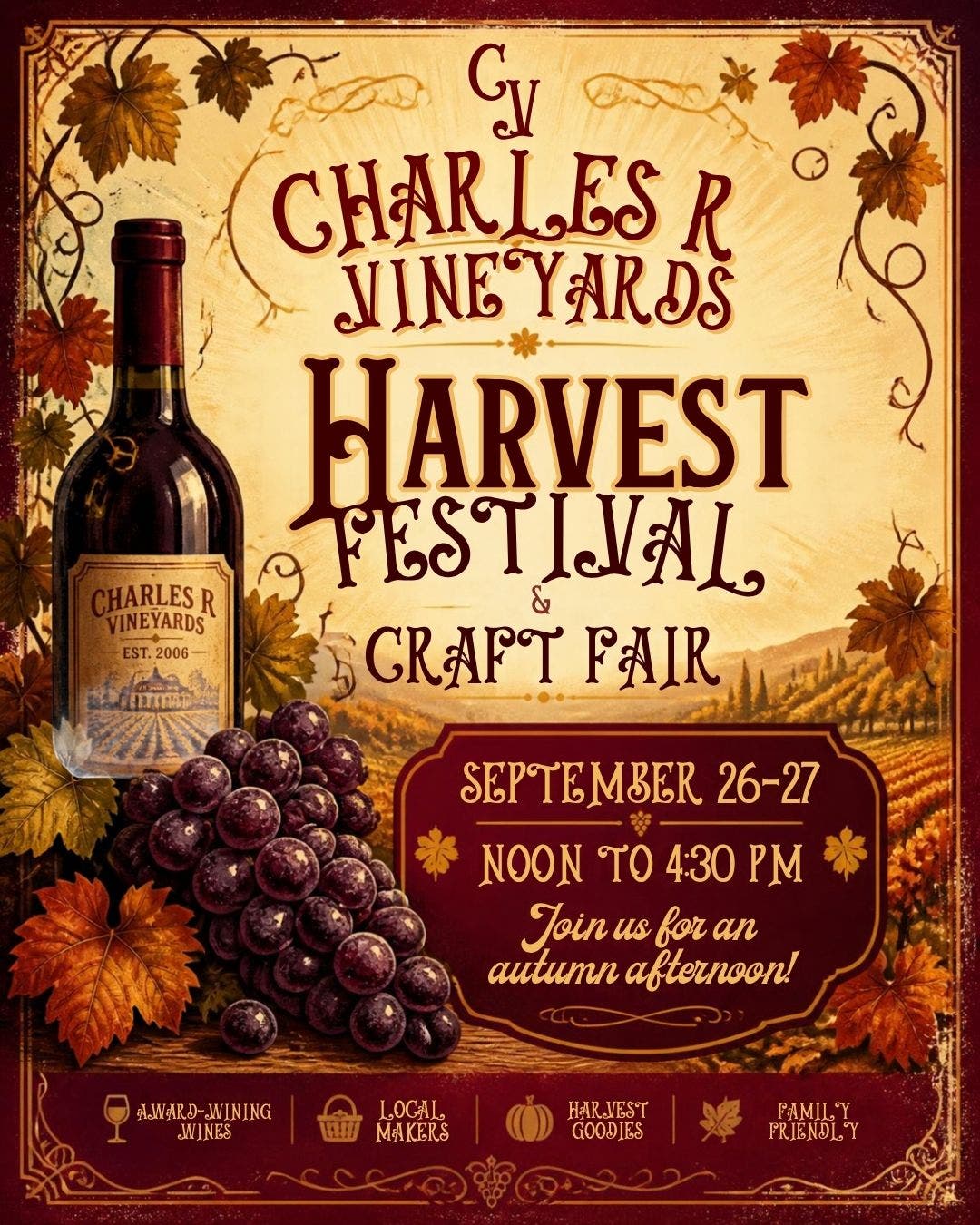 Harvest Festival and Craft Fair at Charles R Vineyards
