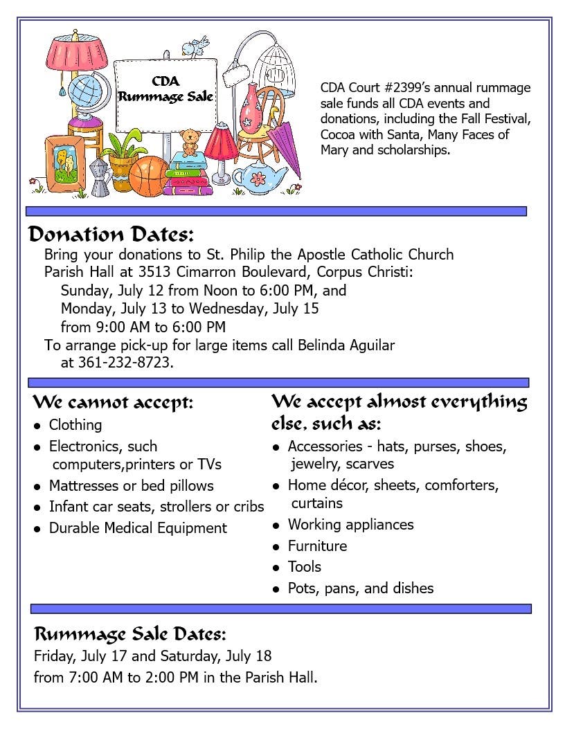 Cda Rummage Sale