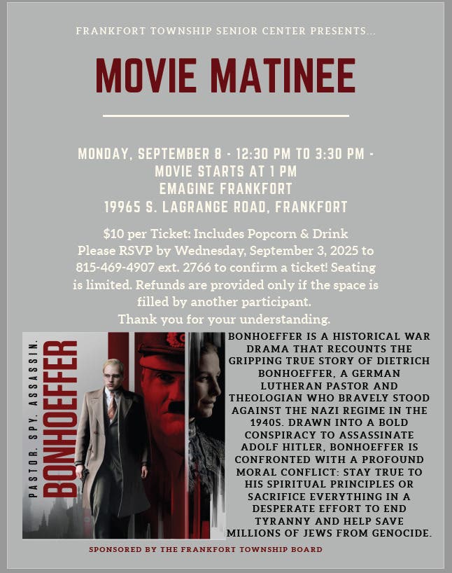 Frankfort Township Seniors Movie Matinee Event