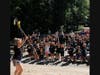 Shannon (Sullivan) Casey Leading Assembly at YMCA Camp Combe