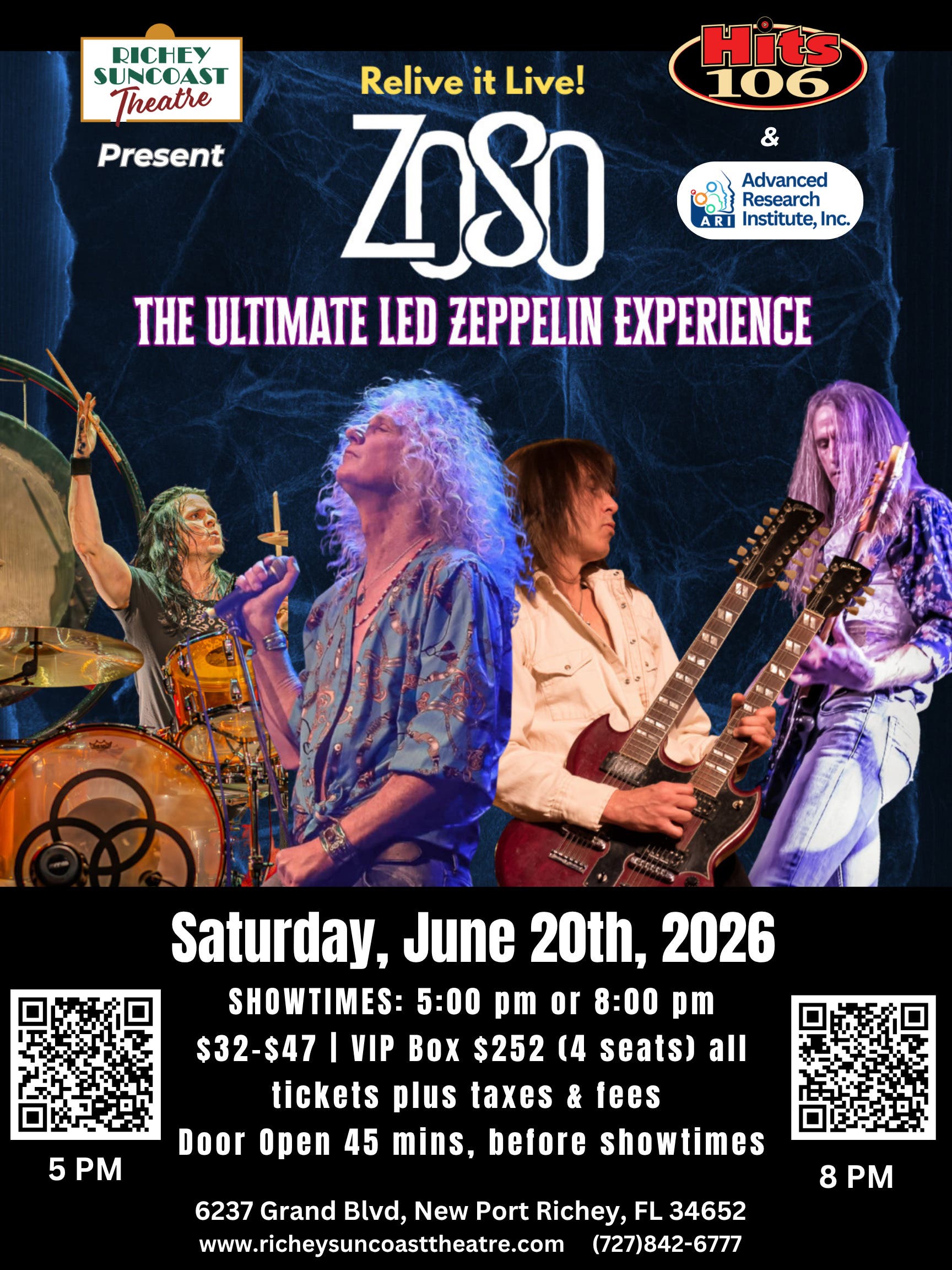 ZOSO: The Ultimate Led Zeppelin Experience, Two Epic Shows at Richey Suncoast Theatre 